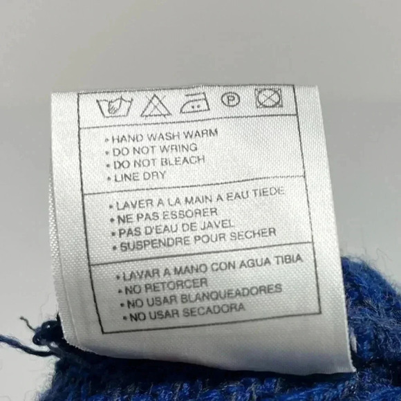 Vintage 90s White Tag Blue Nike Block Letter  Spellout Knit Beanie Hat Cap Toque - Picture 7 of 7